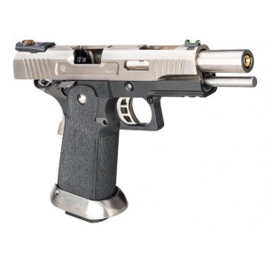 Страйкбольный пистолет WE COLT M1911 HI-CAPA 5.1 WET REX Long, металл, перфорированный кожух, WE-H001WET-SV